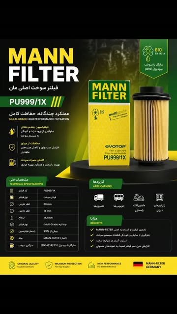 فیلتر سوخت MANNFILTER مدل PU999/1X